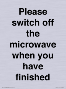 Please switch off the microwave when you have finished